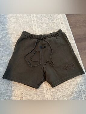 Fear of God Essentials Men's Dark Olive Drawstring Sweat Shorts